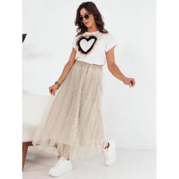 Szoknyák - Bézs színű tüll maxi szoknya kép