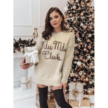 Szvetterek - Bézs színű női pulóver MY2346 felirattal kép