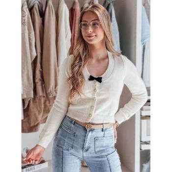 Szvetterek - Fehér rövid női pulóver masnival MY2474 kép