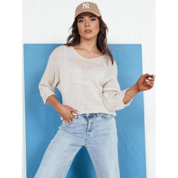 Szvetterek - Női bézs színű áttört pulóver MY2336 kép