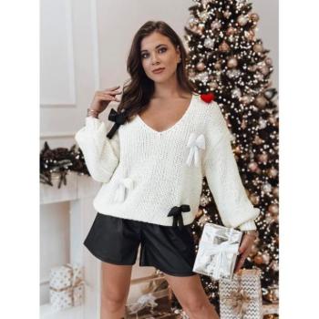 Szvetterek - Női fehér pulóver töltött masnikkal MY2362 kép