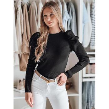 Szvetterek - Női fekete pulóver puffos vállal MY2465 kép