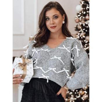 Szvetterek - Női szürke pulóver masnikkal MY2361 kép