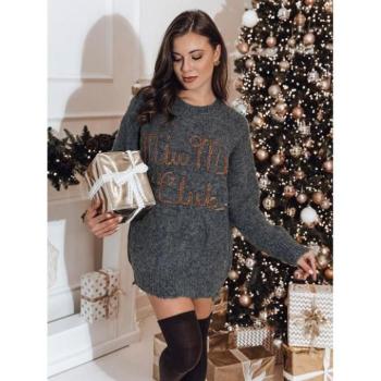 Szvetterek - Sötétszürke női pulóver MY2348 felirattal kép