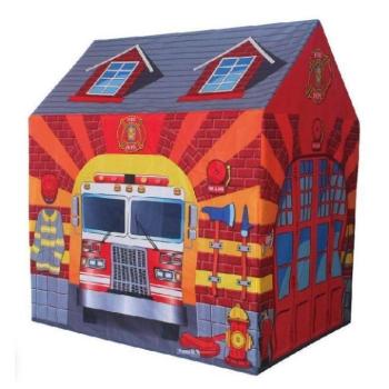 Teepee és gyerek sátrak  - Piros sátor, tűzoltószertár motívummal kép