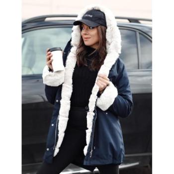 Télikabátok - Sötétkék női parka szőrmével TY4764 kép