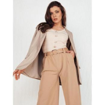 Ujjatlan - Bézs színű bordázott felső kép