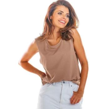 Ujjatlan - Bő szabású, ujjatlan bézs póló kép