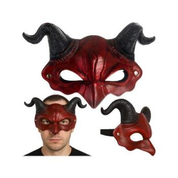 Ünnepi dekorációk - Halloween ördögmaszk szarvakkal kép