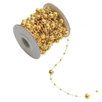 Ünnepi dekorációk - Karácsonyfa lánc, arany színben kép