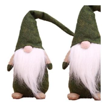 Ünnepi dekorációk - Karácsonyi manó, zöld színben kép