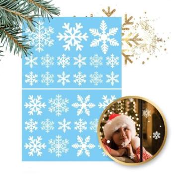 Ünnepi dekorációk - Karácsonyi matricák - hópelyhek kép