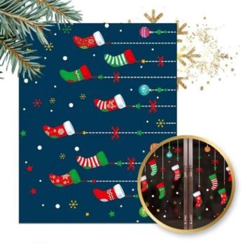 Ünnepi dekorációk - Karácsonyi színes ablakmatricák - 2 lap kép