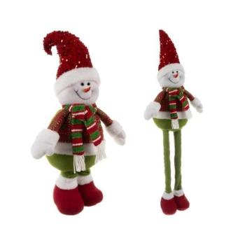 Ünnepi dekorációk - Karácsonyi teleszkópos hóember - 95 cm kép