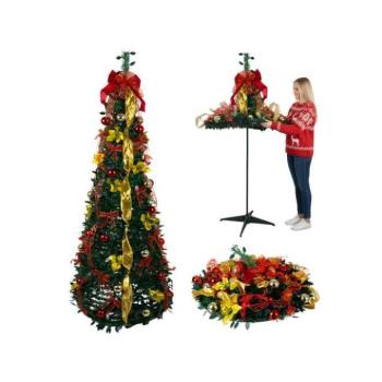 Ünnepi dekorációk - Összecsukható karácsonyfa díszekkel - 1,8 m kép
