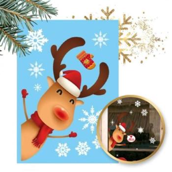 Ünnepi dekorációk - Színes karácsonyi ablakmatricák kép