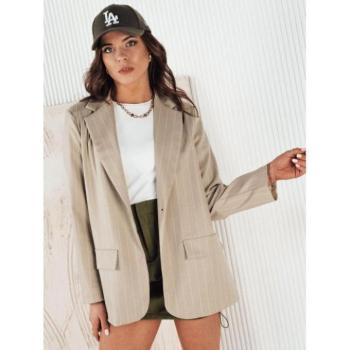 Zakók - Női csíkos kabát bézs színben kép