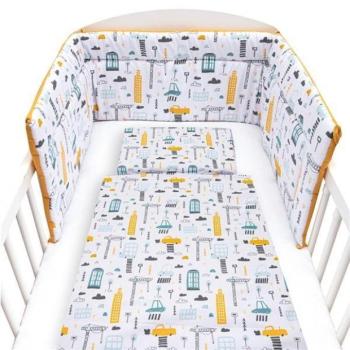 3 részes New Baby ágyneműhuzat 90/120 cm Város mustárszín kép