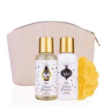 ACCENTRA Winter Glamour fürdőszett kozmetikai táskában Vanília és pézsma 2x 100ml + 15 kép