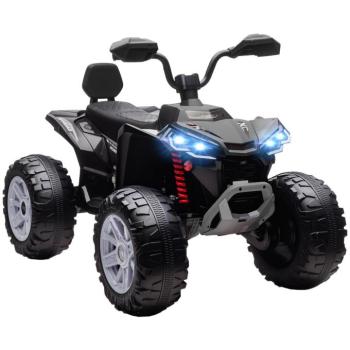 AIYAPLAY Elektromos gyermek quad, 24 V-os elektromos jármű 4 kerékkel, fényszórókkal, USB porttal, MP3, fekete kép