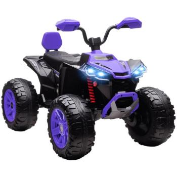 AIYAPLAY Elektromos gyermek quad, 24 V-os elektromos jármű 4 kerékkel, fényszórókkal, USB porttal, MP3, lila kép