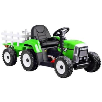 Zöld gyerek traktor, pótkocsival kép