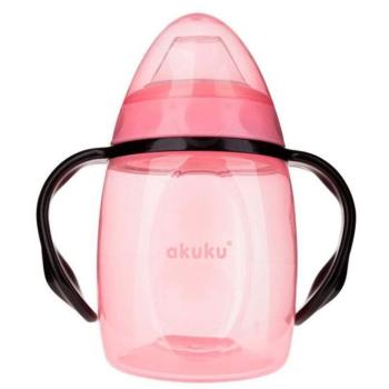 AKUKU Döntött bögre szilikon szájrésszel - rózsaszín, 280 ml kép