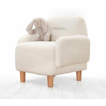 Atelier Del Sofa Gyermek füles fotel Fehér Cobie Teddy - Fehér kép