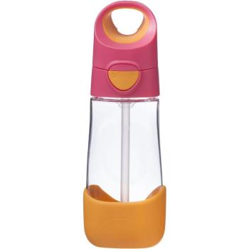 b.box Kulacs szívószállal 450 ml - rózsaszín/narancsszín kép