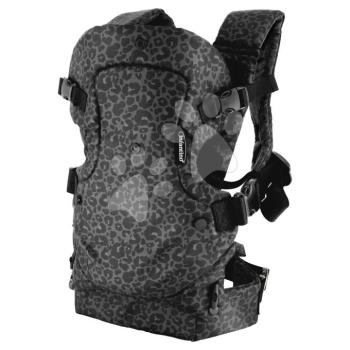 Babahordozó Flip 4in1 Convertible Carrier Leopard Black Infantino 4 hordozási mód leopárd motívummal fekete 3,6-14,5 kg 0 hó-tól kép