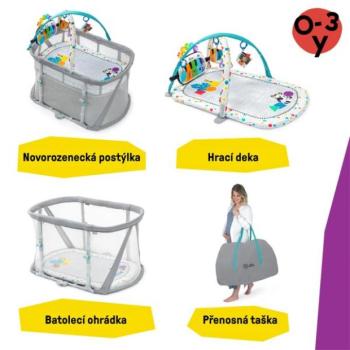 BABY EINSTEIN Kiságy játszótérrel és zongorával 3 az 1-ben Kick & Snooze™ 0m+ kép