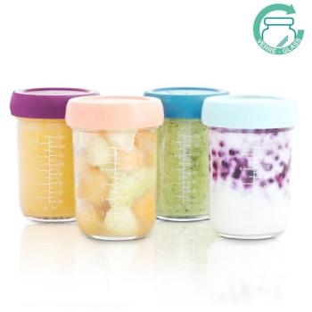BABYMOOV üvegtál fedővel 160 ml - 4 db-os készlet