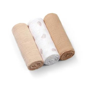 BABYONO Muszlin pelenkák Super Soft 3 db, Bézs 70 x 70 cm kép