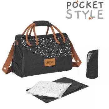 BADABULLE pelenkázó táska Pocketstyle Black Camel kép