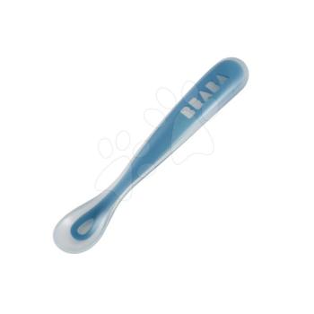 Beaba kiskanál gyerekeknek Ergonomic szilikonból 913381 kék kép
