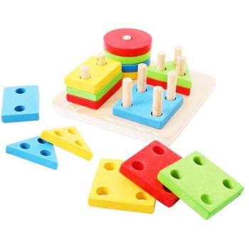 Bigjigs Forma rakás pálcikákra, fejlesztő játék kép