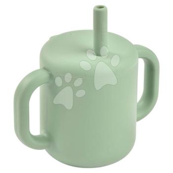 Bögre kisbabáknak Silicone Straw Cup Beaba Sage Green szívószállal való ivás tanulásához zöld 8 hó-tól kép