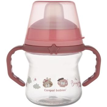 Canpol babies FirstCup Bonjour Paris Pohár szilikon itatóval 150 ml, rózsaszín kép