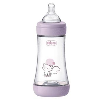 CHICCO Antikolikos csecsemő cumisüveg Perfect5 240 ml lány közepes áramlás 2m+ kép