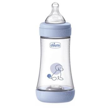 CHICCO Antikolikus csecsemő cumisüveg Perfect5 240 ml fiú közepes áramlás 2m+ kép