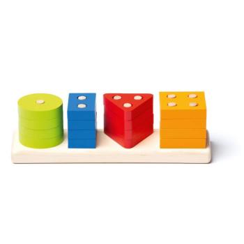 CUBIKA 15337 Formaválogatás V - fa kirakójáték 17 darab kép