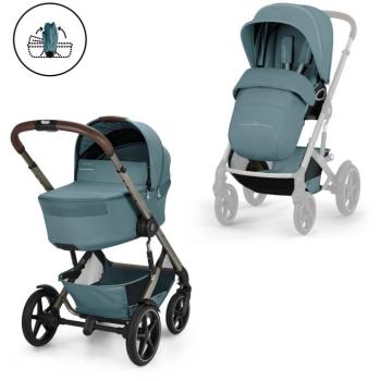 Cybex Talos S Lux TPE + összecsukható mózeskosár - Stormy Blue/light blue kép