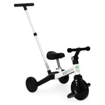 Ecotoys Gyerek tricikli tolókarral 2 in 1 fehér