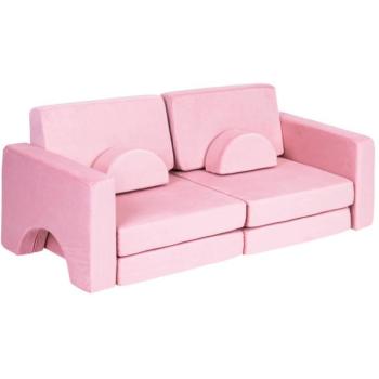 EcoToys TMSRT-15 moduláris összecsukható kanapé, kétszemélyes, 10 párna, rózsaszín