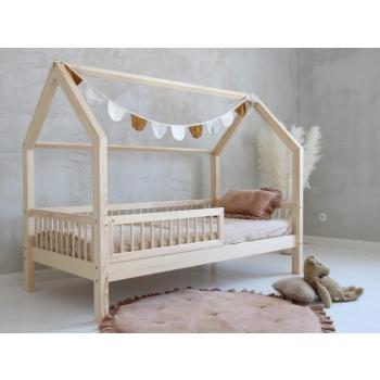 ELIS DESIGN Natúr 90x200 cm házikó ágy leesésgátlóval - 19 cm lábakkal kép