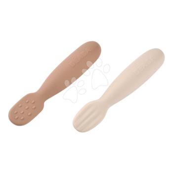 Ergonomikus gyakorlókanalak Silicone Pre-Spoons Praline Clay Beaba szilikonból önálló étkezésre 2 db 4 hó-tól kép