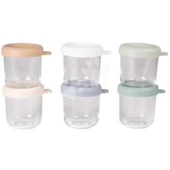 Ételtároló dobozkészlet Conservative Jars Natural Color Mix Beaba 250 ml 6 drb minőségi üvegből kép