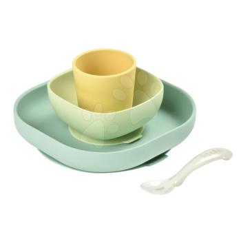 Étkészlet Beaba Silicone Meal Set szilikonból 4 részes sárga kisbabáknak 0 hó-tól kép