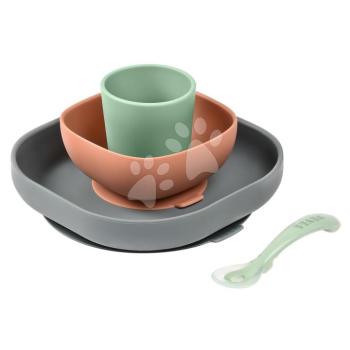 Étkészlet Silicone Meal Set Beaba Mineral szilikonból 4 részes szürke-narancssárga-zöld 4 hó-tól kép