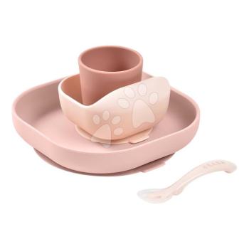 Étkészlet Silicone Meal Set Cotton Candy Beaba szilikonból 4 részes rózsaszín 4 hó-tól kép